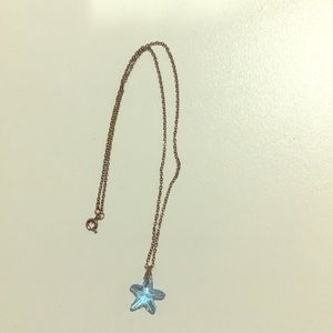 Blue starfish crystal Swarovski necklace